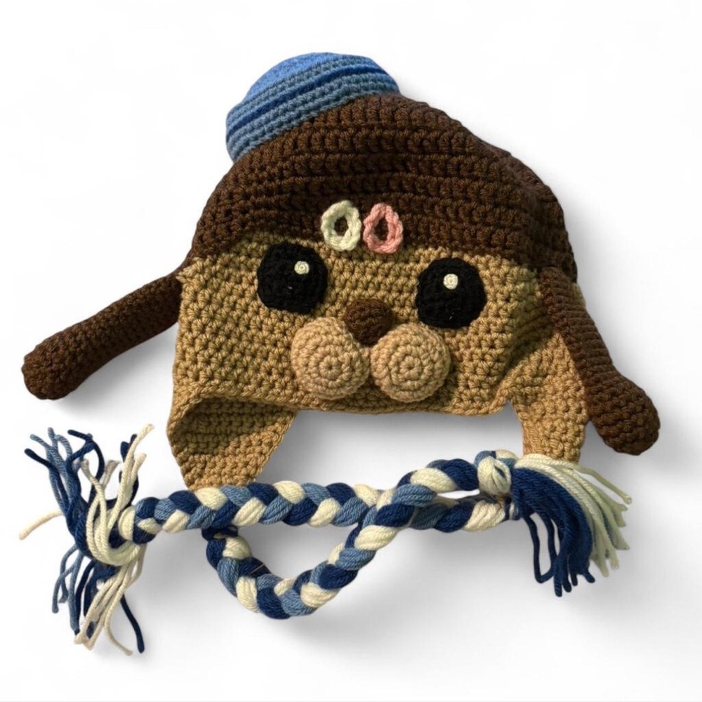 Doggy Crochet beanie hat winter cute cozy head warmer hat NEW